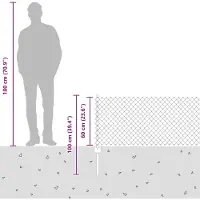 vidaXL Maschendrahtzaun mit Pfosten 25 x 0,6 m PVC-beschichteter Stahl