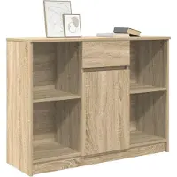 vidaXL Sideboard mit Schublade Sonoma-Eiche 101x35x76 cm Holzwerkstoff