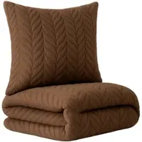 Leonado vicenti Bettwäsche 135x200 cm Braun Winter Plüsch Damast Premium Cashmere Touch geprägtes Design Blumen mit Reißverschluss extra warm flauschig