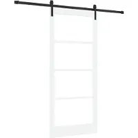 vidaXL Schiebetür ORKDAL Weiß 93 x 211 cm Massivholz Kiefer und Glas