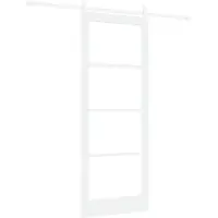 vidaXL Schiebetür Weiß 83 x 211 cm Massivholz Kiefer und Glas