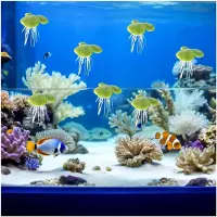 Markenlos 18 STK Künstliche Entengrütze Plüschtiere Wassergrasdekoration Frosch Wiederverwendbar Schwimmbad Hühnerfutter Aquarium Cartoon-Brosche Schwimmer Hellgrün