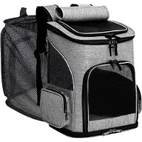 Markenlos Weiche Transporttasche für Katzen – Tragbare, ausziehbare und faltbare Tasche für Katzen, atmungsaktiver Rucksack für Auto, Flugzeug, Tierarzt, Fellpflege, Camping, Wandern und Reisen