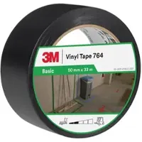 3M 3MTM Allzweck-PVC-Klebeband 764, Schwarz, 50 mm x 33 m, 0.13 mm, Einzeln verpackt | Packung (1 Rolle)