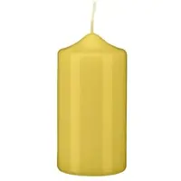 Kopschitz Kerzen Stumpen Kerzen Mustard Senf 10 x Ø 4 cm, 12 Stück getauchte Stumpenkerzen mit Spitzkopf in RAL Qualität