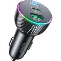 JOYROOM Autoladegerät 70W mit 3 Anschlüssen: Usb, 2 X Usb C Schwarz