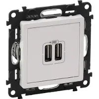 Legrand USB-Ladedose 2-fach, 2400mA, Serie Valena Life, ultraweiß, 1 Stk.