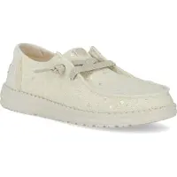 HeyDude Wendy Sequin Lace Damens Halbschuhe Ivory Größe 42