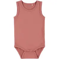 Minymo Body ohne Ärmel - Bambus - Verwelkt Rose - - 56 - Body ärmellos