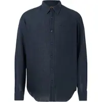 BOSS für Herren. 50567579 Relegantes Hemd 6 navy (M), Lässig, Leinen, Langarm, Marine