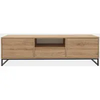 Masseno TV-Schrank AZIR 160 cm Fernsehschrank mit 1 Schubladen und 2 Türen TV-Lowboard für Wohnzimmer Modern 160x45x48,5 cm Eichefarben