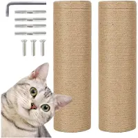 Markenlos Ersatz-Kratzbaum für Katzen, Sisal, 40 cm, 4,5" dick, 2 Stück, Weiß, inklusive Schrauben