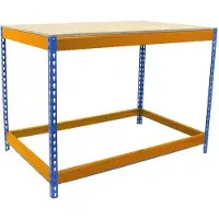 OEM Baumax Werkbank DIY, 900 x 1200 mm, blauw-oranje, 400 kg