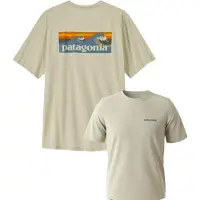 Patagonia T-Shirt Cap Cool Daily Shirt Boardshort Logo Herren Dyno White-M