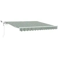vidaXL Ausziehbare Markise Grün und Weiß 300 x 250 cm Polyester