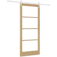vidaXL Schiebetür Natur 93 x 211 cm Massivholz Kiefer und Glas