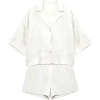 Gisela Shorts&shirt Satin Jacquard Fabric Pyjama Mit 3/4-Ärmeln
