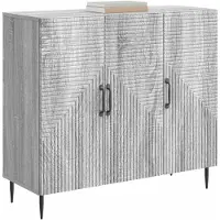 vidaXL Sideboard Graues Sonoma 89 x 34,5 x 80 cm Holzwerkstoff