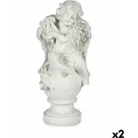 Emaga Dekorative Weiße Engel Figur - 22 x 22 x 48 cm (Set mit 2)