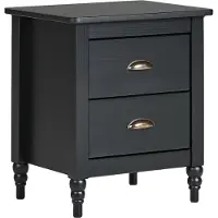 Beliani Nachttisch Schwarz aus Kiefernholz mit 2 Schubladen Stauraum Modernes Design Klassisch Traditionell Retro Nachtschrank für Schlafzimmer Möbel