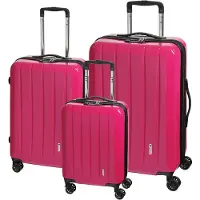 CHECK.IN 3-tlg. Kofferset LONDON 2.0 mit 4 Rollen - pink