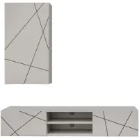 Meublorama Wandkomposition DASH – TV-Möbel und Wandschrank – Ausführung in Kaschmir