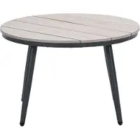 Garden Impressions Margriet Lounge Tisch - Ø70xH45 cm - carbon black - light teak Vironwood