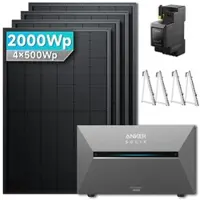 SolarMars Balkonkraftwerk 1000 Watt mit Speicher Anker SOLIX Solarbank 3 E2700 Pro mit 2x500Wp Solarmodule und MC4 Solarkabel Set - 1000Wp ‚Äì 2 Module / Ohne Erweiterungsakku / Balkon