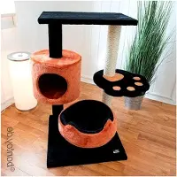Markenlos Kratzbaum Romy schwarz/orange 80 cm