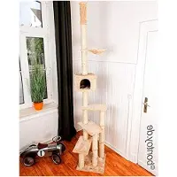 Markenlos Kratzbaum Pascha | Deckenhoch | 3 Ebenen | Cremefarbe | 240 cm - 260 cm | Sisalstämme mit 9 cm Durchmesser | für Deckenhöhen von 240-260 cm | weitere Deckenhöhen auf Anfrage