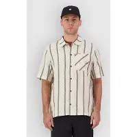 Mons Royale Mens AT Merino Short Sleeve Shirt bone stripe (35) S