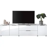 Die Möbelfundgrube TV-Lowboard weiß - Glasfront - 226 cm - SANTORIN