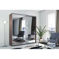 FURMEB Patryk Hojka FurMeb24 Schiebetrenschrank A1 12524562 cm â Schokolade - mit Spiegel