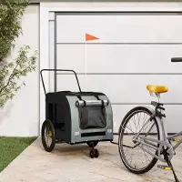vidaXL Möbel Fahrradanhänger Hunde Schwarz und Grau Oxford-Gewebe und Eisen - Fahrradanhänger &30980
