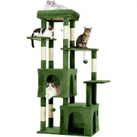 Markenlos XXL Kratzbaum für große Katzen und Maine Coon – stabiler Kletterbaum mit XL-Liegefläche, zwei geräumigen Höhlen, robusten Sisal-Kratzsäulen und Spielzeug – langlebiges, modernes Katzenmöbel
