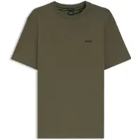 BOSS für Herren. 50506373 T-Shirt Detail dunkelgrün (XL), Lässig, Baumwolle, Kurzarm