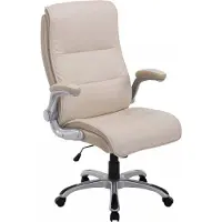 OEM Ergonomische Bürostuhl - Crème - Kunstleder - Für Erwachsene - Bürostuhl mit Rollen - Höhenverstellung