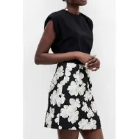 French Connection Lora Poly Jacquard Mini Skirt Porcelain Cream/blac Größe: 8 | Miniröcke Outlet | Damen | Weiß