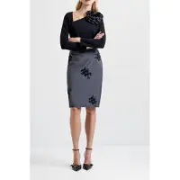 French Connection Jamie Tailored Floral Skirt Charcoal Grey Black Größe: 6 | Midiröcke Outlet | Damen | Schwarz