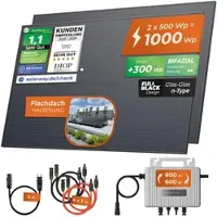 Solarway Balkonkraftwerk 1000 Watt EcoFlow 600/800W Solaranlage Steckerfertig Komplettset Flachdach Halterung
