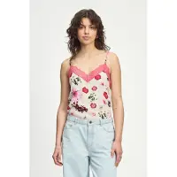Pom Amsterdam Top - Cami Bouquet Cream Größe: 34 | Lingerie-Shirts Outlet | Damen | Weiß