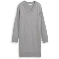 Tom Tailor Damen Strickkleid mit Kaschmir-Anteil, grau, Meliert, Gr. 40