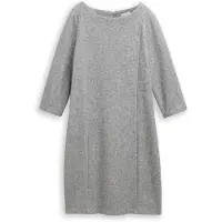Tom Tailor Damen Cosy Kleid mit 3/4-Arm, grau, Meliert, Gr. 34