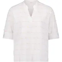 Cartoon Klassische Bluse "Casual-Bluse mit Lurexfaden", Damen, Gr. 42, weiß (weiß, orange), Obermaterial: 100% Baumwolle CO., Blusen Klassische Bluse