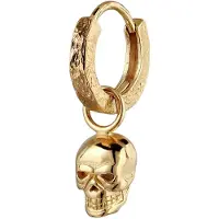 KUZZOI Ohrringe 925 Sterling Silber Totenkopf in Gold | Gr.: onesize