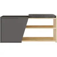 CALICOSY | Schuhschrank Fiona Grijs Spaanplaat 104x37x47 cm | NADUVI