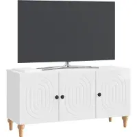 vidaXL TV-Schränk Hochglanz Weiß 99 x 34,5 x 50 cm Holzwerkstoff