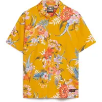 Superdry für Herren. M4010353A Hawaii-Hemd gelb (M), Lässig, Modal, Kurzarm