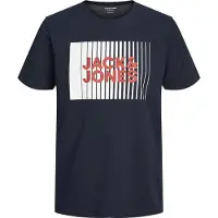 Jack & Jones T-Shirt - Noos - JjeCorp - Navy Blazer m. Print - - 12 Jahre (152) - T-Shirts