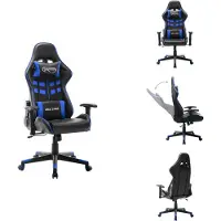 vidaXL Gaming-Stuhl Schwarz und Blau Kunstleder - Gaming-Sessel